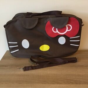 Hello Kitty Weekender Crossbody Travel Bag w/Shoulder Strap, Red Furry Bag Charm